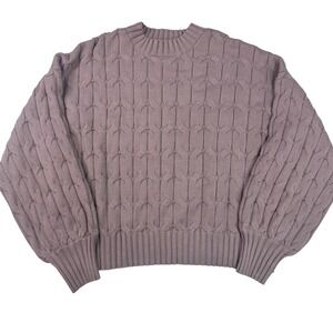 Marc New York Andrew Marc XL Mauve Textured Knit Sweater Balloon Sleeve